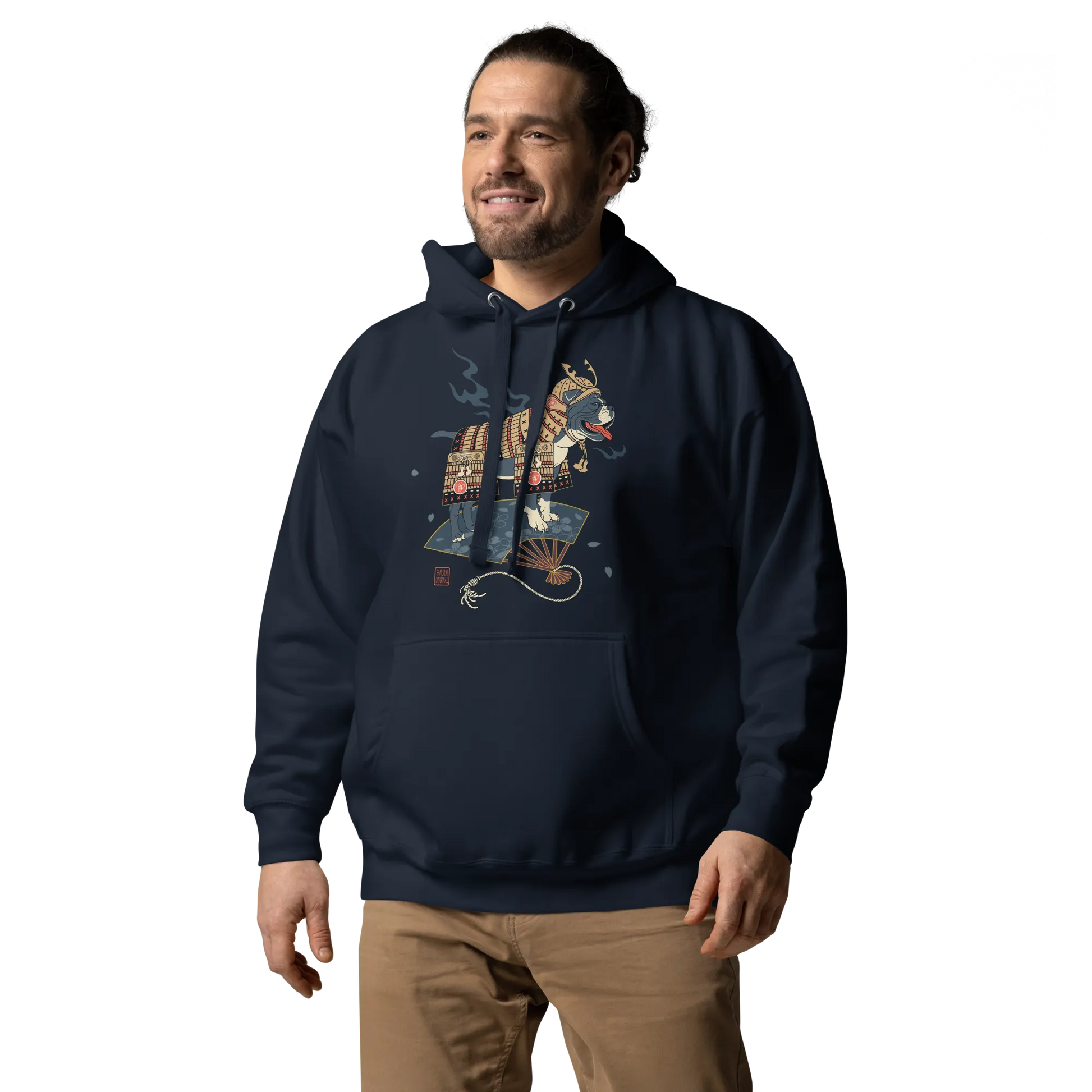 Samurai Bulldog Japanese Ukiyo-e Unisex Hoodie - Samurai Original