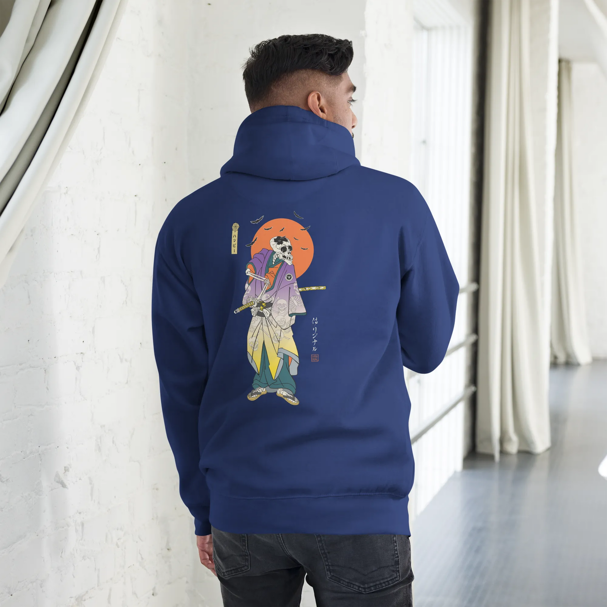 Halloween Samurai Skeleton Japanese Ukiyo-e Unisex Hoodie -