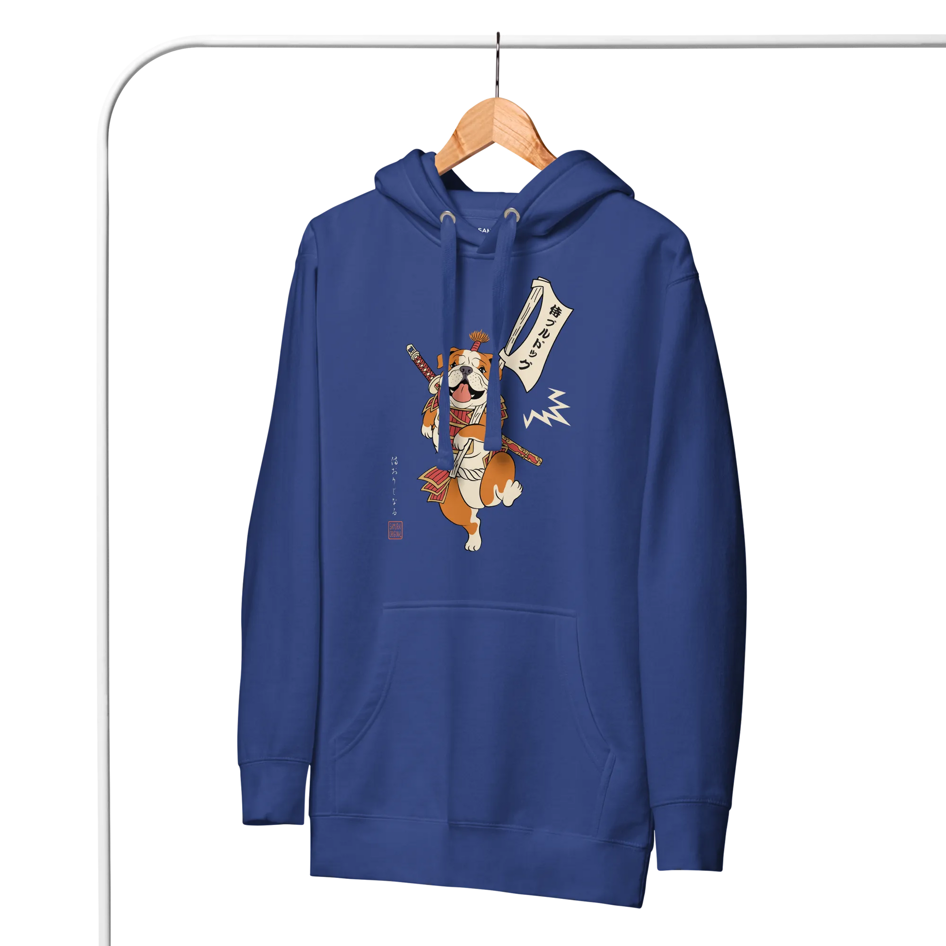 Samurai Bulldog Japanese Ukiyo-e Unisex Hoodie 2 - Samurai Original