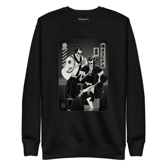 Samurai Barber Japanese Ukiyo-e Unisex Premium Sweatshirt - Samurai Original