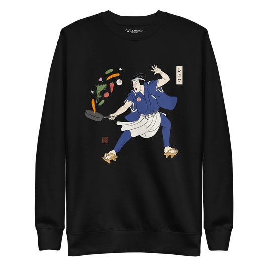 Samurai Chef Japanese Ukiyo-e Unisex Premium Sweatshirt - Samurai Original