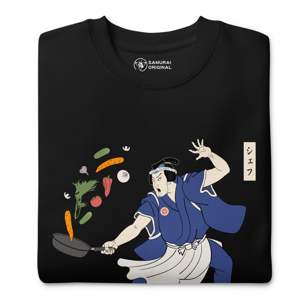 Samurai Chef Japanese Ukiyo-e Unisex Premium Sweatshirt - Samurai Original