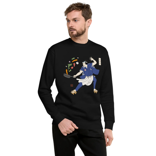 Samurai Chef Japanese Ukiyo-e Unisex Premium Sweatshirt - Samurai Original