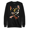 Koi Fish Japanese Ukiyo-e Unisex Premium Sweatshirt - Black / S