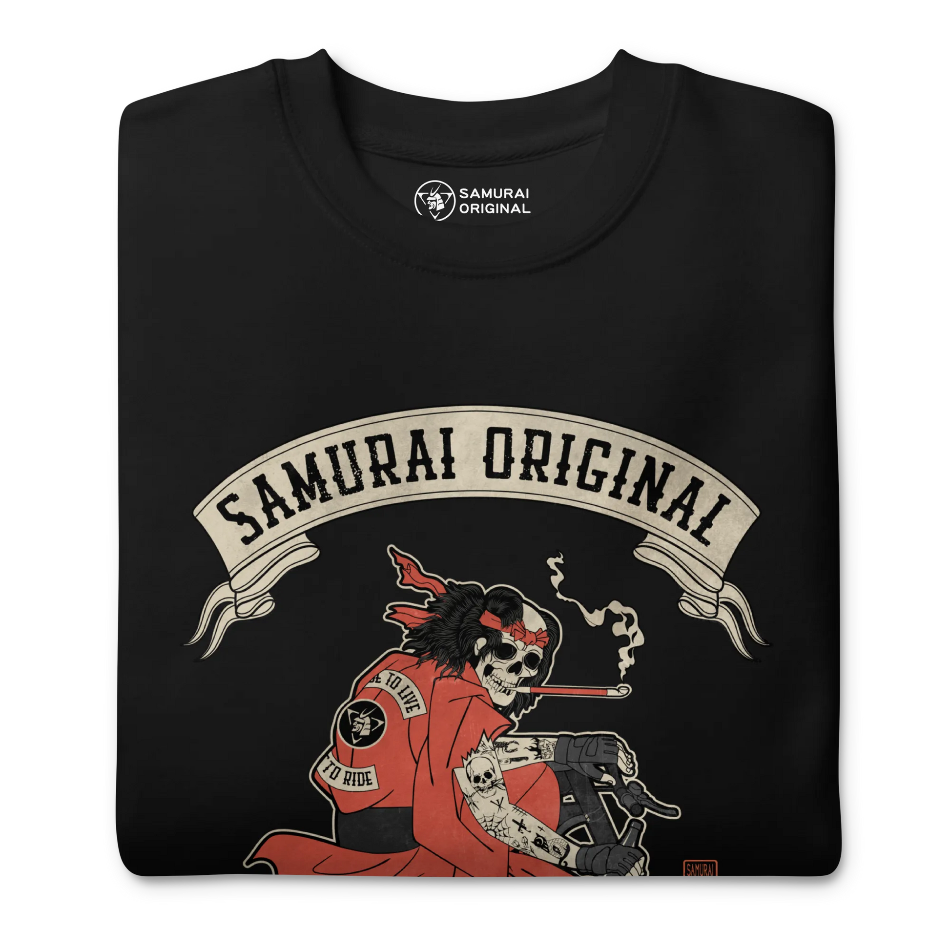 Samurai Choppers Biker Japanese Ukiyo-e Unisex Premium Sweatshirt - Samurai Original