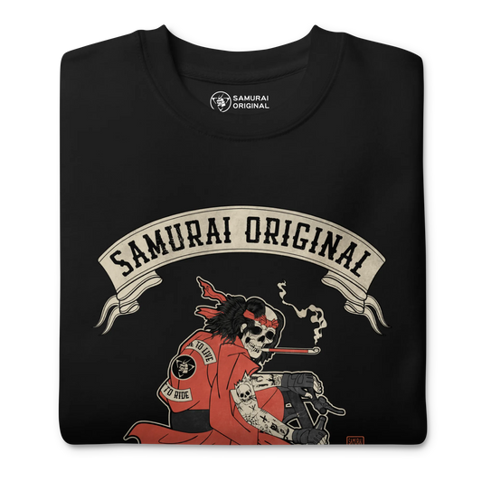 Samurai Choppers Biker Japanese Ukiyo-e Unisex Premium Sweatshirt - Samurai Original