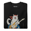 Cat Playing Guitar Japanese Ukiyo-e Unisex Premium Sweatshirt -