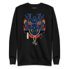 Samurai Mask with Fiery Eyes Ukiyo-e Unisex Premium Sweatshirt