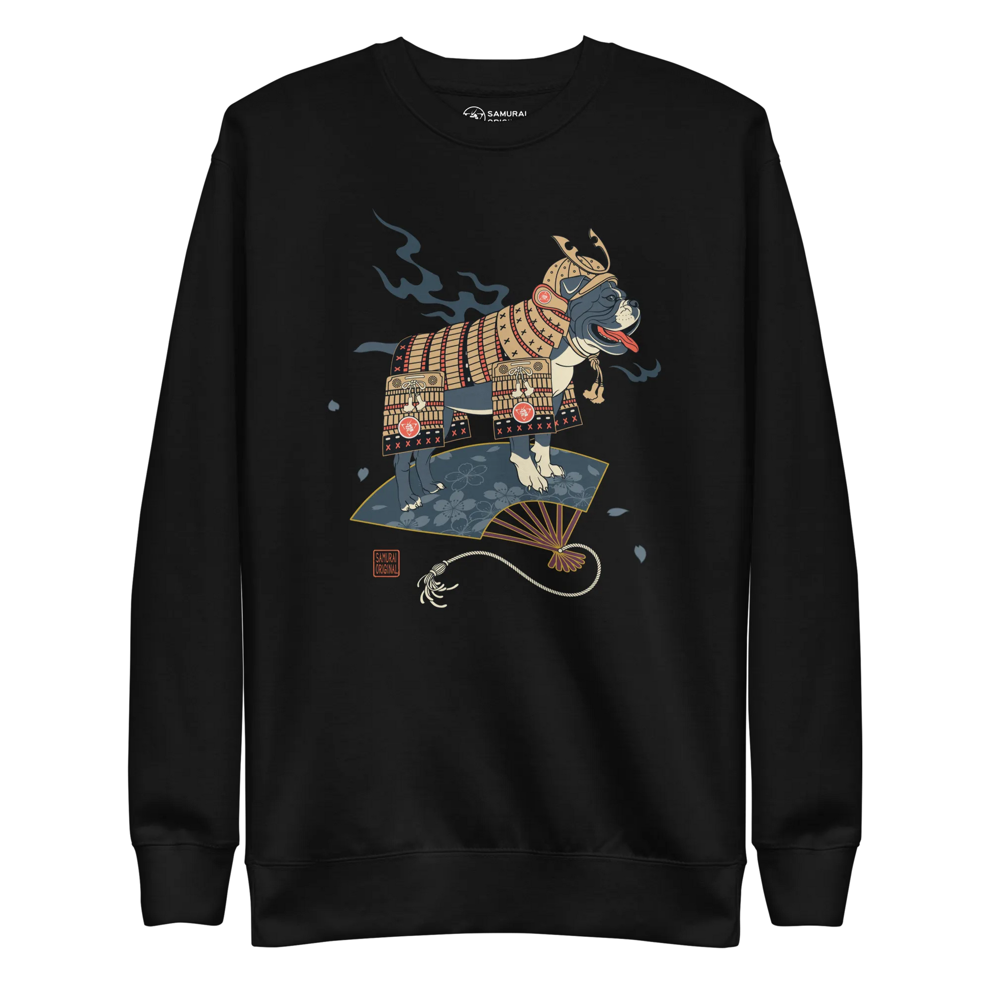 Samurai Bulldog Japanese Ukiyo-e Unisex Premium Sweatshirt - Samurai Original