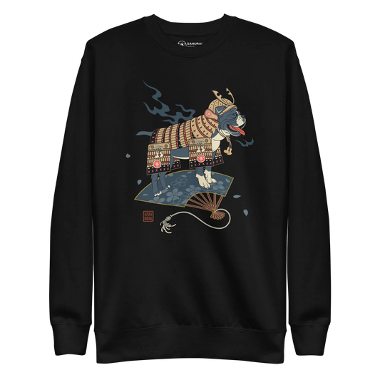 Samurai Bulldog Japanese Ukiyo-e Unisex Premium Sweatshirt - Samurai Original