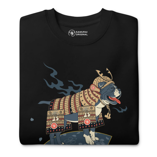 Samurai Bulldog Japanese Ukiyo-e Unisex Premium Sweatshirt - Samurai Original