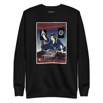 Samurai DJ Music Ukiyo-e Unisex Premium Sweatshirt 7