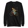 Onna Musha Riding Bicycle Japanese Ukiyo-e Unisex Premium Sweatshirt - Samurai Original