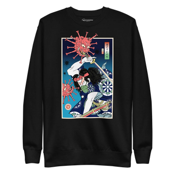 Samurai vs Virus Demon 2 Ukiyo-e Unisex Premium Sweatshirt