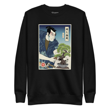 Samurai and Bonsai Tree Ukiyo-e Unisex Premium Sweatshirt