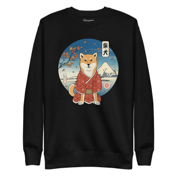 Dog Shiba Inu Samurai Ukiyo-e Funny Unisex Premium Sweatshirt