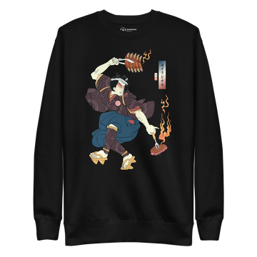 Samurai BBQ Barbecue Funny Ukiyo-e Unisex Premium Sweatshirt