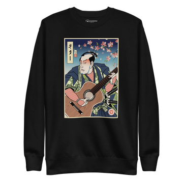 Samurai Guitar Player 2 Music Ukiyo-e Unisex Premium Sweatshirt