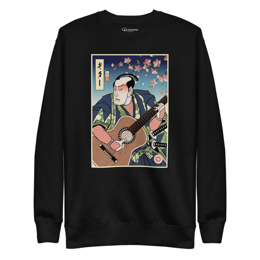 Samurai Guitar Player 2 Music Ukiyo-e Unisex Premium Sweatshirt