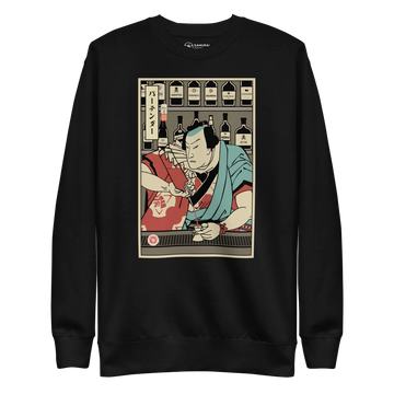 Samurai Bartender Wine Ukiyo-e Unisex Premium Sweatshirt