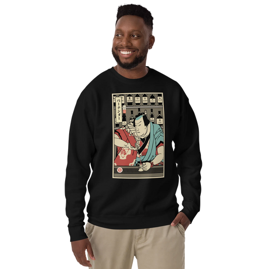 Samurai Bartender Wine Ukiyo-e Unisex Premium Sweatshirt