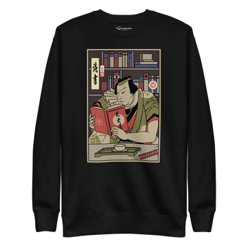 Samurai Reading Books Library Ukiyo-e Unisex Premium Sweatshirt