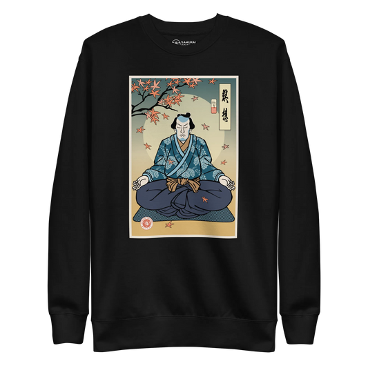 Samurai Meditation Yoga Japanese Ukiyo-e Unisex Premium Sweatshirt