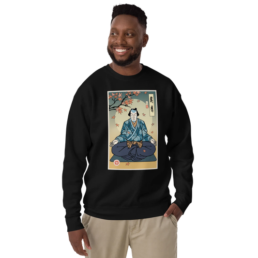 Samurai Meditation Yoga Japanese Ukiyo-e Unisex Premium Sweatshirt