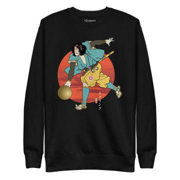 Samurai Play Bowling Ukiyo-e Unisex Premium Sweatshirt