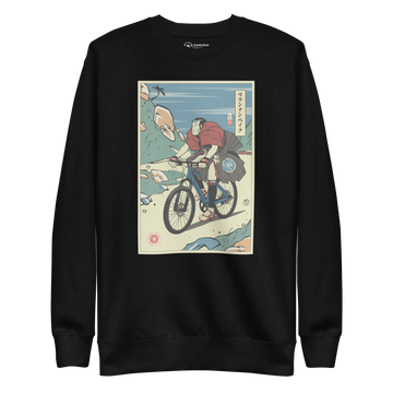 Samurai Mountain Bike Ukiyo-e Unisex Premium Sweatshirt