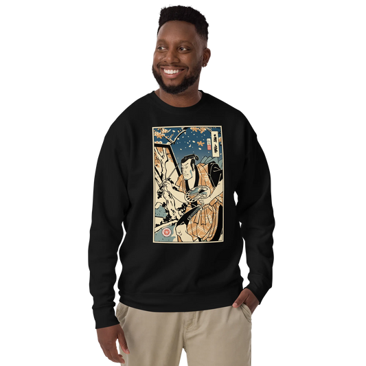 Samurai Painter Artist Ukiyo-e Unisex Premium Sweatshirt