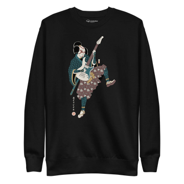 Samurai Guitar Player Music Ukiyo-e Unisex Premium Sweatshirt