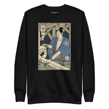 Samurai Carpenter Wood Artisan Ukiyo-e Unisex Premium Sweatshirt