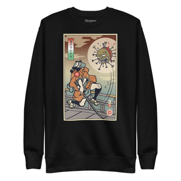 Samurai vs Virus Demon Ukiyo-e Unisex Premium Sweatshirt