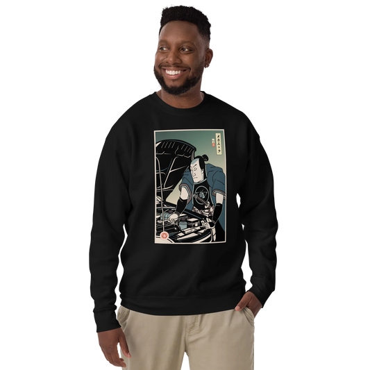 Samurai Mechanic Car Garage Ukiyo-e Unisex Premium Sweatshirt