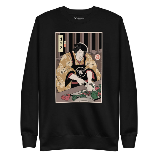 Samurai Chef 2 Cook Dish Ukiyo-e Unisex Premium Sweatshirt