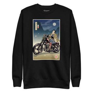 Samurai Chopper Motorcycle Ukiyo-e Unisex Premium Sweatshirt