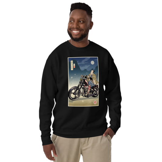 Samurai Chopper Motorcycle Ukiyo-e Unisex Premium Sweatshirt