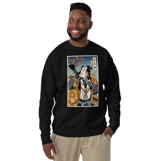 Samurai Photographer 7 Camera Ukiyo-e Unisex Premium Sweatshirt