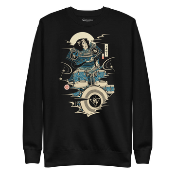 Samurai Drummer 6 Percussion Music Ukiyo-e Unisex Premium Sweatshirt