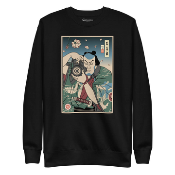 Samurai Photographer 5 Camera Ukiyo-e Unisex Premium Sweatshirt