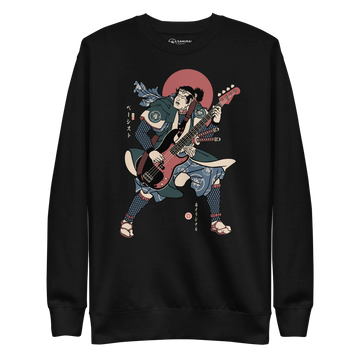 Samurai Bassist Player 4 Music Ukiyo-e Unisex Premium Sweatshirt