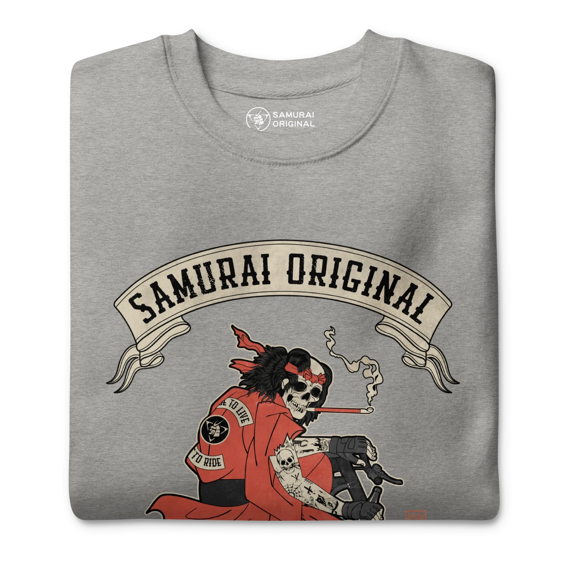 Samurai Choppers Biker Japanese Ukiyo-e Unisex Premium Sweatshirt - Samurai Original