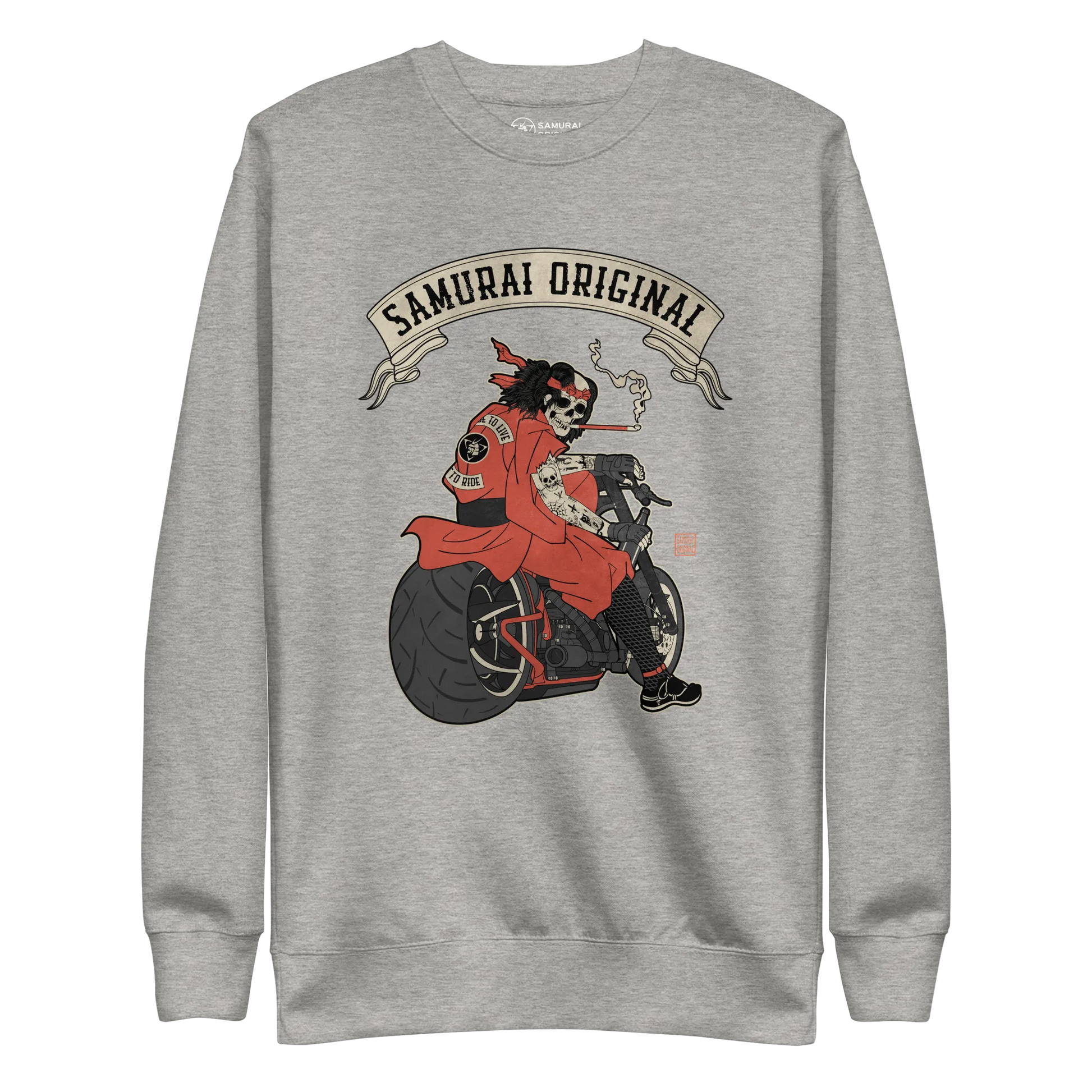 Samurai Choppers Biker Japanese Ukiyo-e Unisex Premium Sweatshirt - Samurai Original