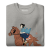 Onna Bugeisha Riding Horse Japanese Ukiyo-e Unisex Premium Sweatshirt - Samurai Original