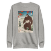 Samurai Hunts Sasquatch Japanese Ukiyo-e Unisex Premium Sweatshirt - Carbon Grey / S