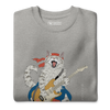 Cat Playing Guitar Japanese Ukiyo-e Unisex Premium Sweatshirt -