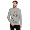 Cat Playing Guitar Japanese Ukiyo-e Unisex Premium Sweatshirt -