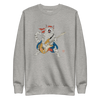 Cat Playing Guitar Japanese Ukiyo-e Unisex Premium Sweatshirt - Carbon Grey / S