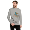 Onna Musha Riding Bicycle Japanese Ukiyo-e Unisex Premium Sweatshirt - Samurai Original